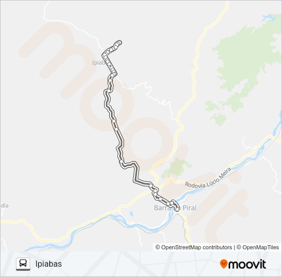 Mapa da linha IPIABAS de ônibus