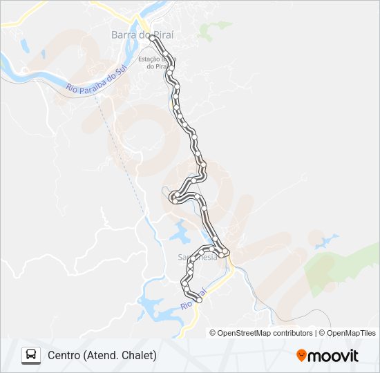 Mapa da linha GUARAREMA de ônibus