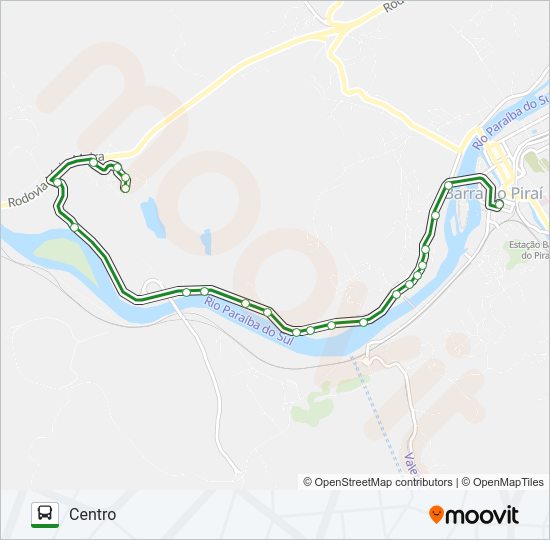 Mapa da linha LAGO AZUL de ônibus