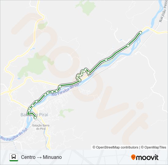 Mapa da linha MINUANO / COIMBRA de ônibus