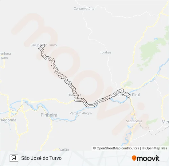 SÃO JOSÉ DO TURVO Bus Line Map