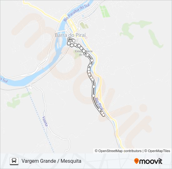 Mapa da linha VARGEM GRANDE / MESQUITA de ônibus