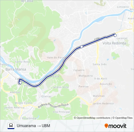 UBM Bus Line Map