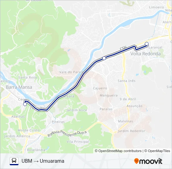 UBM Bus Line Map