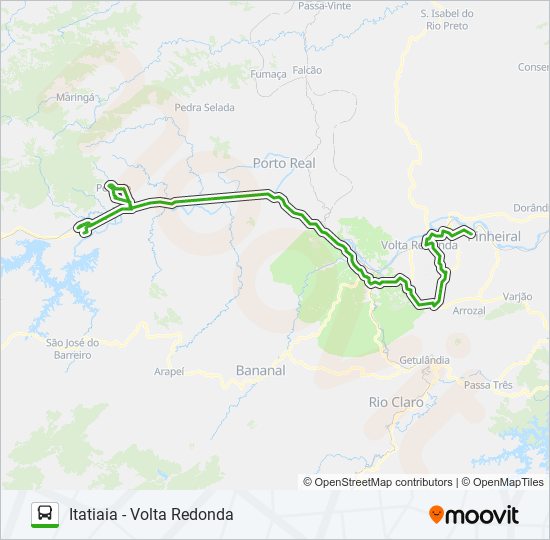 Mapa da linha 02 - FRETAMENTO de ônibus