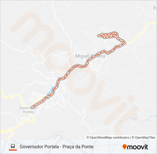 Mapa da linha 109 de ônibus