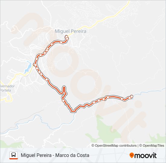 Mapa da linha 110 de ônibus