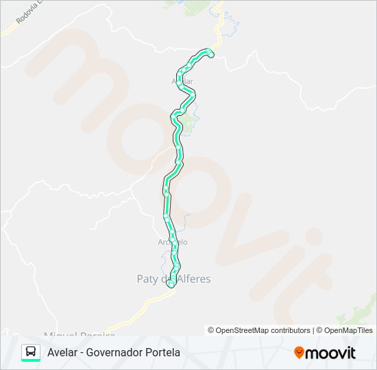 Mapa da linha P412 de ônibus