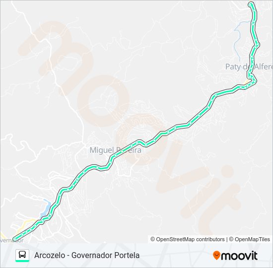 Mapa da linha P700 de ônibus