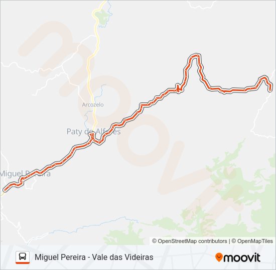Mapa da linha PS10 de ônibus