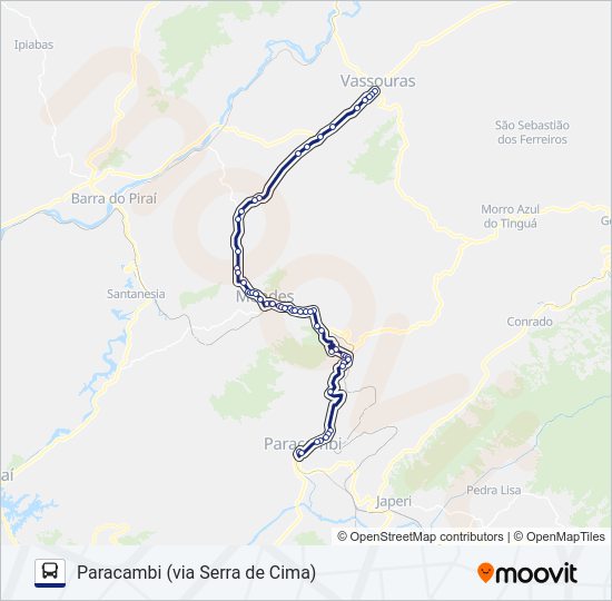 Mapa da linha MP11 (MICRO) de ônibus