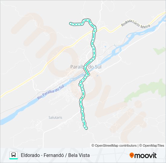 Mapa da linha 105 de ônibus