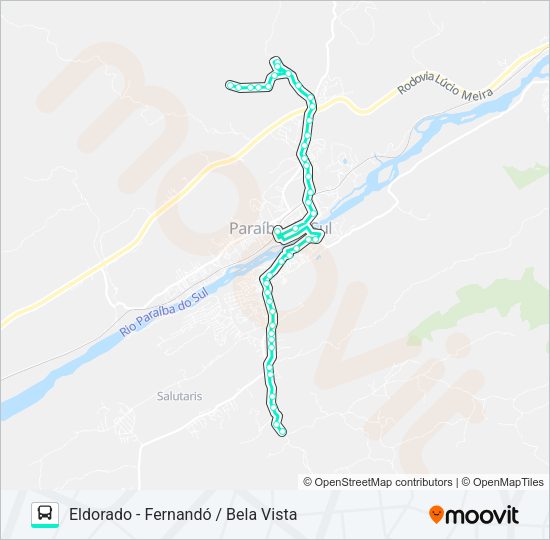 Mapa da linha 105 de ônibus