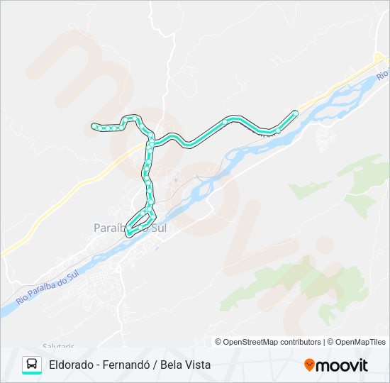 Mapa da linha 105 de ônibus