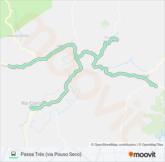Mapa da linha RC003 de ônibus