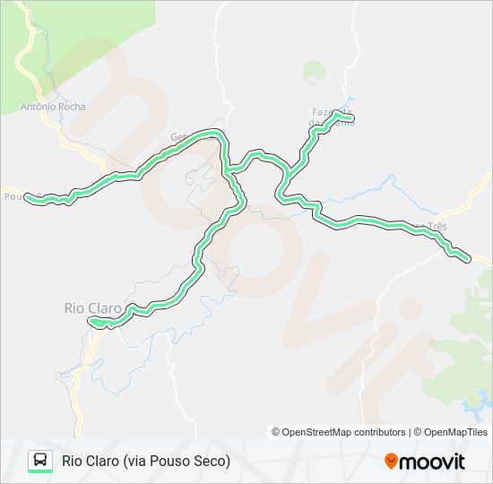 Mapa da linha RC003 de ônibus