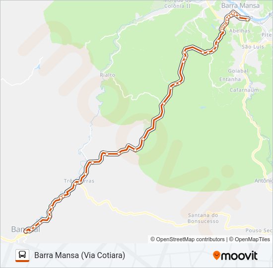 Mapa da linha COLITUR 07-0033-20 de ônibus