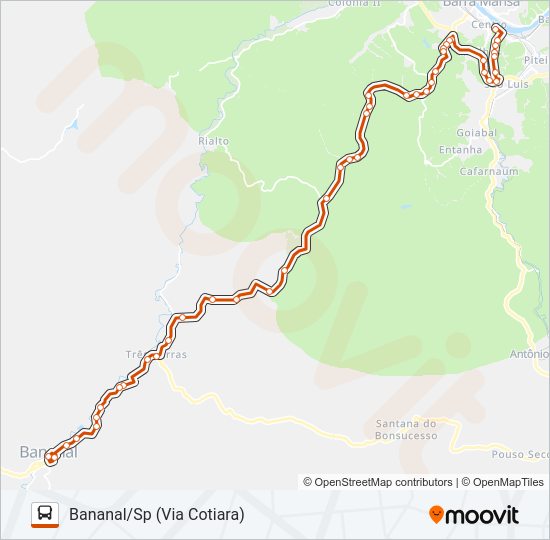 Mapa da linha COLITUR 07-0033-20 de ônibus