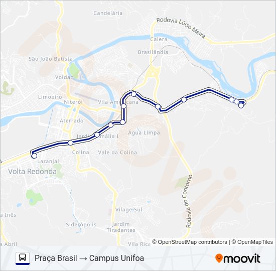 Mapa da linha CAMPUS UNIFOA de ônibus