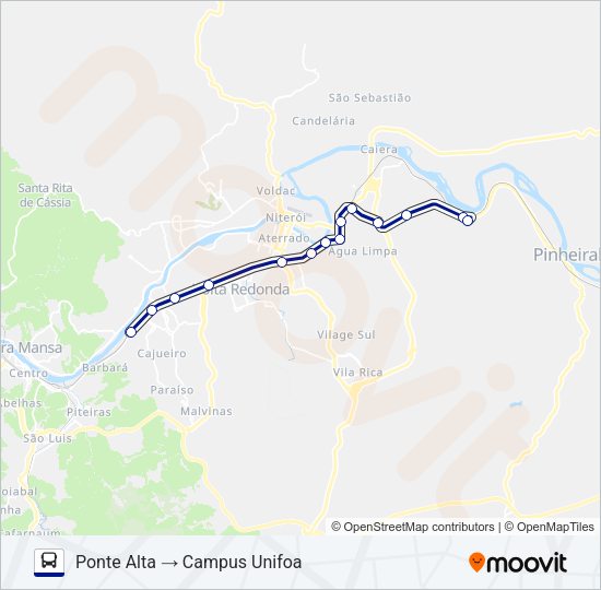Mapa da linha CAMPUS UNIFOA de ônibus