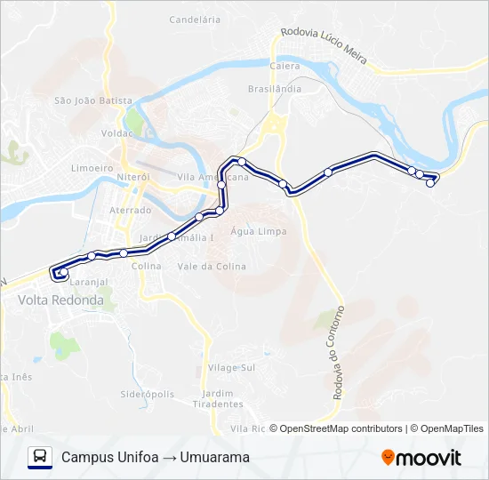 CAMPUS UNIFOA Bus Line Map