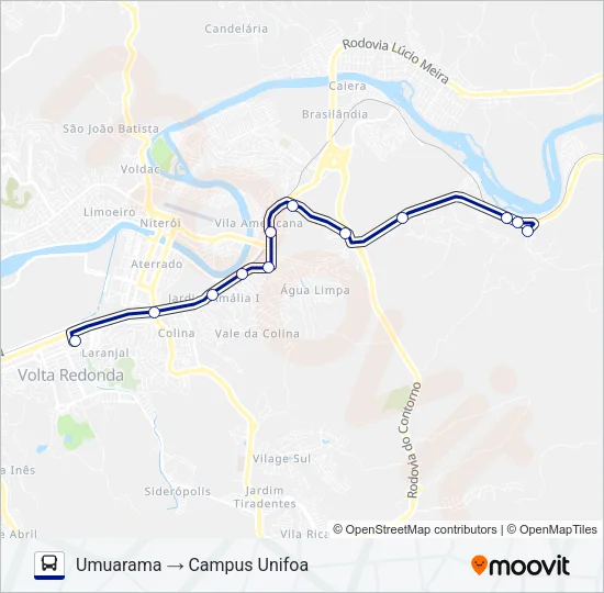 CAMPUS UNIFOA Bus Line Map