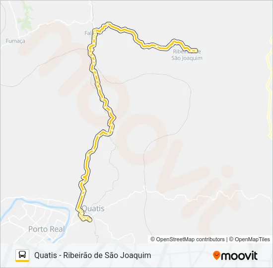 QUATIS - RIBEIRÃO DE SÃO JOAQUIM Bus Line Map