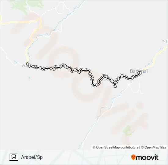 BANANAL - ARAPEÍ Bus Line Map