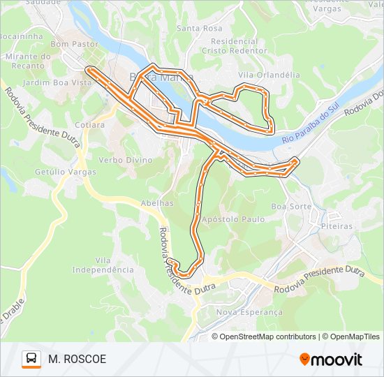 M. ROSCOE Bus Line Map
