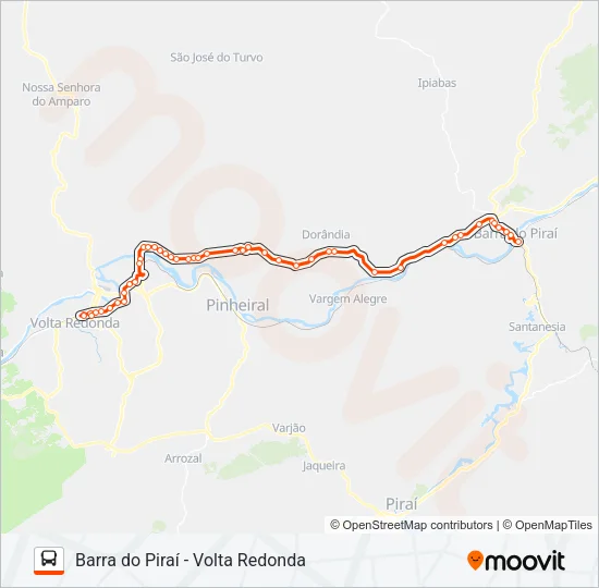 BARRA DO PIRAÍ - VOLTA REDONDA Bus Line Map
