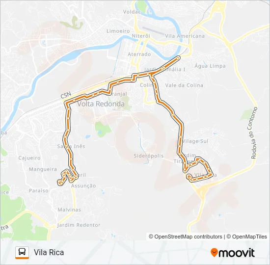 P710A Bus Line Map