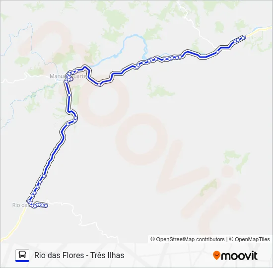 RIO DAS FLORES - TRÊS ILHAS Bus Line Map