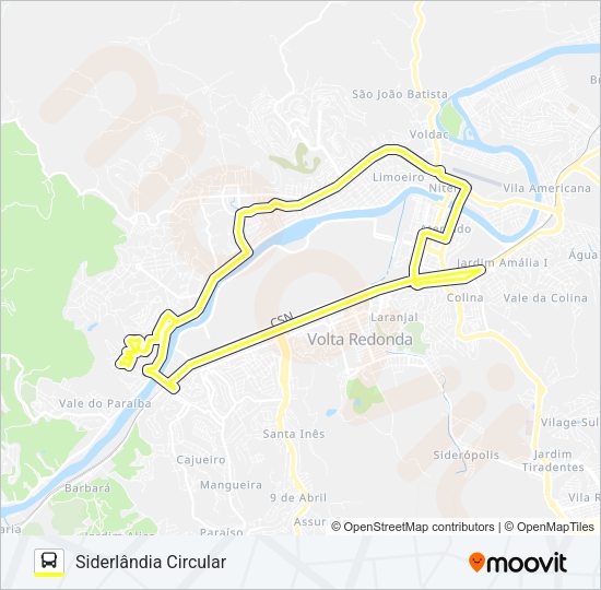 Mapa da linha 550 de ônibus