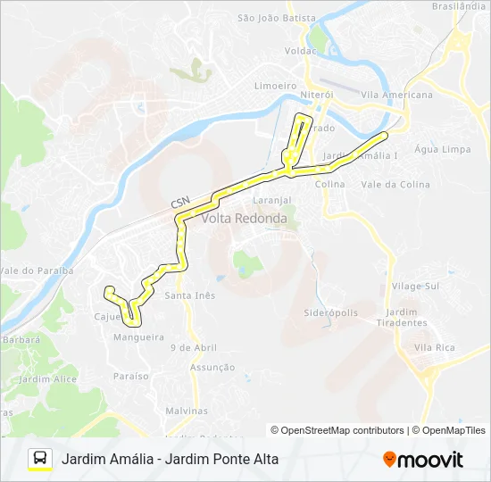 105 Bus Line Map
