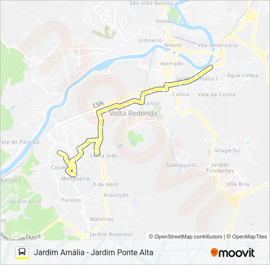 105 Bus Line Map
