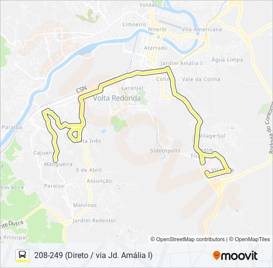 Mapa de 150 de autobús