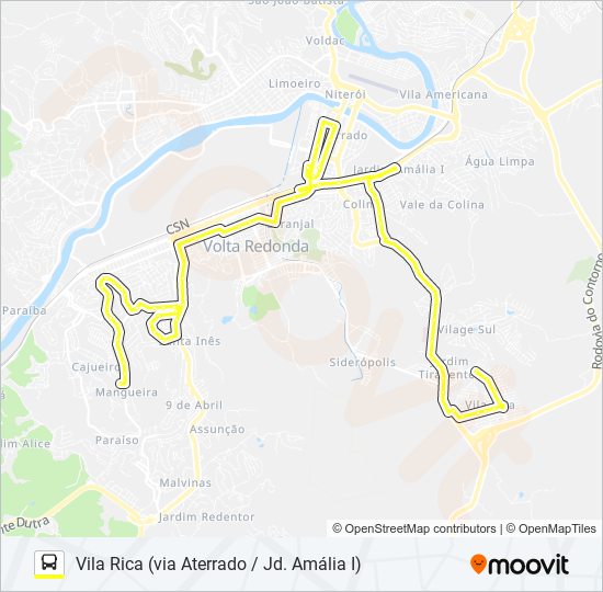 Mapa de 150 de autobús