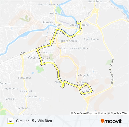 Mapa de 155 de autobús