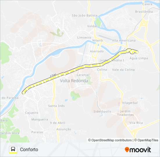 Mapa de 205 de autobús