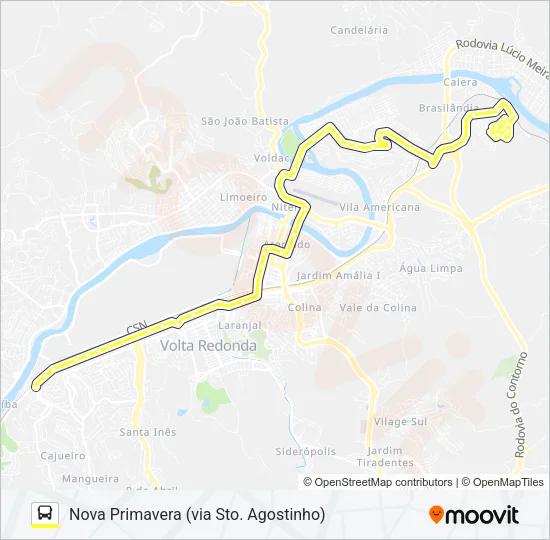 215 Bus Line Map