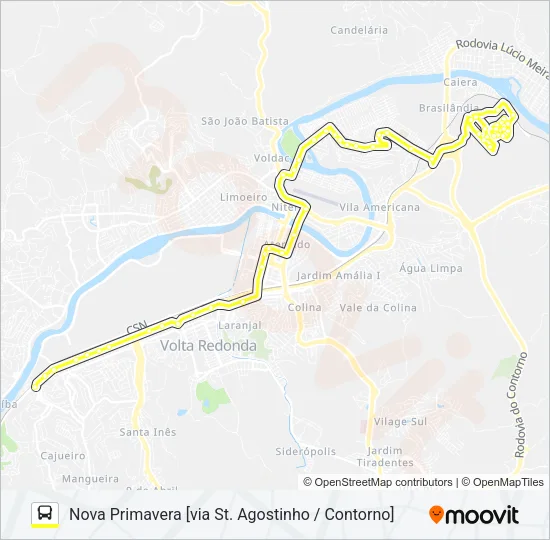 215 Bus Line Map