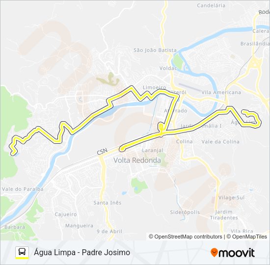 Mapa da linha 250 de ônibus