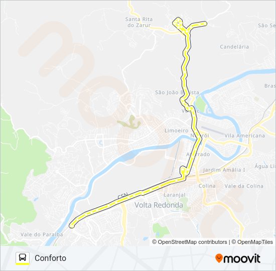 Mapa da linha 325 de ônibus