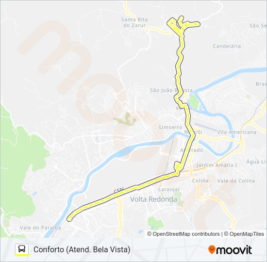 Mapa da linha 325 de ônibus