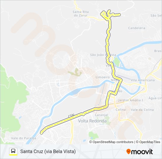 Mapa da linha 325 de ônibus