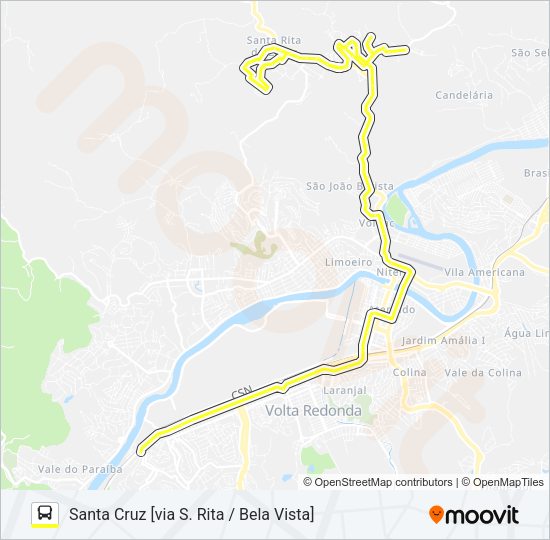 Mapa da linha 325 de ônibus