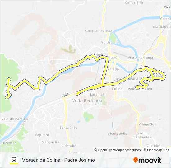 205A Bus Line Map