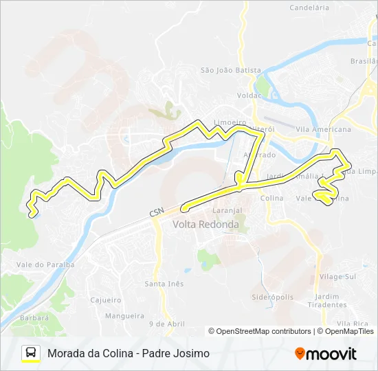 205A Bus Line Map