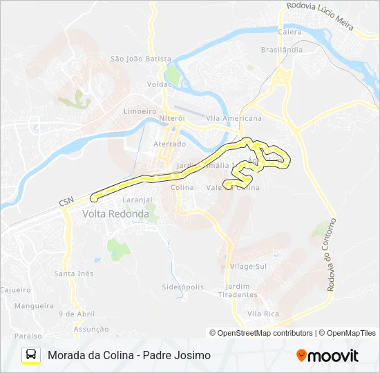 205A Bus Line Map