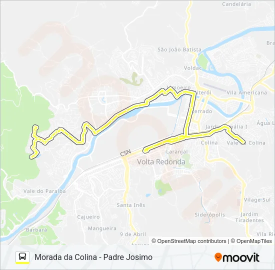205A Bus Line Map